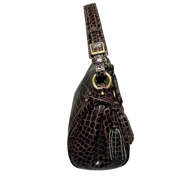 Dooney & Bourke Leather Croc Print Shoulder Bag - Picture 6 of 12